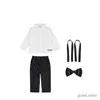 Garnitury Baby Boys 1 rok garnituru urodzinowy Koszulka Prince Koszulka Skusowa Stripe Spodnie Bowtie 4pcs fotograficzna sukienka dżentelmeńska kostium dla dzieci