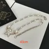 Luxury Brand Designer Star Pendants Necklaces Never Fading Pearl 18K Gold Plated Crystal Letter Choker Pendant Necklace Pearl Chain Jewelry Accessories