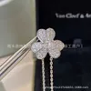 Designer Van High Edition Lucky Diamond Clover ketting voor vrouwen 925 zilveren volledige precisie bloemblaadjes hanger met kraagketen