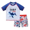 Kiding Boy Swimsuit Cool Print 2 PCS / Lot 1-7 ans Summer Children Board Short Children Boys Swwear Beach Surfing 240412