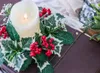 Fleurs décoratives 2024 Couronne de Noël Candle Candlestick Holder Table à manger Ornement Année Navidad Party Salon Home Decoration