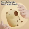 Lamps Shades Silicone LED Capybara night light rechargeable desk light touch dimming baby sleep light childrens room bedside light Q240416