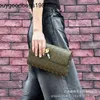 Bottegvenetas Andiamo Clutch Bag 2024 New Manufacturer Direct Sales Niche Design Trendy and Fashionable Diagonal Cross Handle Single Shoulder Woven Square