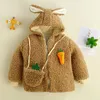 Cappotto per bambini ragazze inverno inverno abiti berlina in cotone giacca addensata in cotone calda orsacchiotto con orecchie da cartone animato tascabile