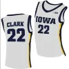 202422 Clark Caitlin Jersey Iowa Hawkeyes 여자 대학 농구 유니폼 남성 남녀 흑백 옐로우 커스텀 이름 메시지 미국