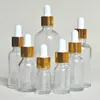 Bouteilles de rangement 30pcs Huile essentielle en verre Pipotor Pipette de flacon Botella de Aceites 5 ml 10 ml Green Blue Brown Couleur