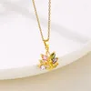 Pendant Necklaces Colorful Zircon Peacock For Women Girls Stainless Steel Trendy Romantic Jewelry Accessories Gifts