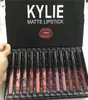 12шт в 1 KY Matte Liquid Lipstick Kit Long Loft Lip Gloss Foundation Makeup Set Set Unnestick Cup Sup The High Caffect7317338