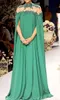 Элегантные арабские зеленые длинные вечерние платья на мысах рукава кружев