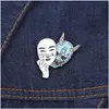 Schmuckmaske Horror Frau Brosche Abzeichen Dämon Broschen Japanische Kollektion Kreative Inspiration Nadel Pin Denim passende Geschenke279b Drop d DHTX0