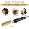 Professional Electric Ceramic Ionic Hair Straighten Straightener Brush Comb Pressing 240412