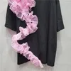 Женские футболки в европейском стиле черное платье для женщин 2024 Летняя корейская модная сетчатая сетка нерегулярная футболка