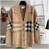 Kvinnors tröjor tröja hösten rund hals randig mode långärmad kvinnor high end jacquard cardigan stickrockar s-xl drop licive otbj3