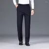 Costumes pour hommes Business Pantalons décontractés Solid High Waist Office Straight Office Formers Mens Mens Classic Style Long