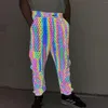 Pantalon masculin 2024 Modèle géométrique Salopes réfléchissantes colorées