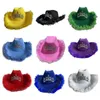 Berets Western Cowboy Hats With pluche trim volwassen feest opgerolde bruids dropship