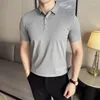 Erkek Polos Yaz Polo Gömlek Erkekler İçin Yüksek Kalite Sade Renkli İş T-Shirt Kısa Kollu Slim Fit Sıradan Temel Tees Homme