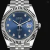 Polshorloges luxe mannen automatisch mechanisch horloge zwarte blauwe diamanten sport horloges