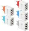 3 puertos Cargadores de pared QC30 Cargo rápido tres adaptadores de teléfono USB EU EE. UU. Carga rápida para iPhone Samsung Smart Phone1331824