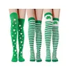 Сексуальные носки 2021 Новые носки New Ladies Сексуальные чулки зеленый клевер ирландский день Св. Патрикс