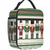 Buon Natale Rutcrackers Borse per il pranzo isolato Nutcracker Soldier Regalo per bambola portatile Cool più fresco del cibo per pranzo Box Camp Travel X1DF#