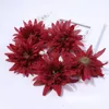 Dekorativa blommor 20st konstgjorda 12 cm krabba klo krysantemum diy handgjorda blommatillbehör hat kläder siden