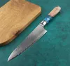 8 بوصة فائدة المطبخ سكين VG10 Damascus Steel Chef Cnives مربع الهدايا مربع Cleaver قطع لحم الطهاة سكين مع مقبض الراتنج الخشبي 9706451