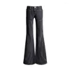 Damesjeans Reddachic Acubi Fashion Women Flare Low Rise Denim Bell Bottoms Black Patchwork Slim Fit Bootcut broek 90s retro broek