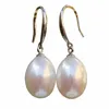 Orecchini penzolanti naturali da 13 mm per goccia bianca acqua dolce barocca Pearl 925 Silver Lucky Ringrazia