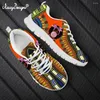 Sapatos casuais NoisyDesigns Women Sneakers Woman Flats Black Girl Tribe Floral Pattern Brand Ladies Light Knit Comfort Walking 2024