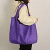 Shoppingväskor vattentät oxford vikbar bärbar väska stor kapacitet axel återanvändbar för kvinnor