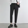Men's Pants Mens Suit Non-Iron Elastic Classic Korean Nine-Point Men Oversize Breathable Wide Leg Casual Straight Trouser