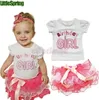 Little Birthday Girl Clothing Sets voor zomer borduurbrief Pure katoenen t -shirt tutu cake rok 2 stks baby kinderen pakken 90130 T574226798