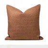 Cuscino Design originale Modello divano di divano lancio di decorazioni morbide decorazioni in pelle arancione moderna piazza intrecciata