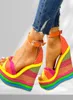 Sandals Elegant Ins Rainbow Colorful 2022 Summer Candes Plateforme de fête Extrême High Heels Chaussures femme plus taille 433813082