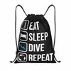 Eat Sleep Buba nurka powtórz torby z plecakiem sznurkowania Kobiety mężczyźni lekkie nurkowanie na siłowni sportowe worki worka do sklepu q2vn##