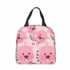 kawaii Loopy Carto Beaver Insulated Lunch Bags Cooler Bag Reusable Cute Large Tote Lunch Box Girl Boy College Picnic B5Ny#