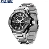 Wristwatches Men Watch Bussiness Stainless Steel Quartz Watches F Men's Clock Waterproof 50M 8090 Fashion Sports