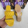 Slippers Summer Braid Double Sandals Modern Women 2024 New Slides planos Couro Moda Casual Slip On Woman Outdoor Beach Shoes H240416 D66i