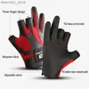 Cycling Gloves Autumn and winter outdoor riding fishing open three finger fishing gloves mens and womens non-slip sports bicyc riding glove L48