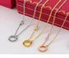 R Love Circle Halsband med CZ Diamond Pendant Rose Gold Silver Color Necklace For Women Vintage Collar Costume Jewelry With Origi9884731
