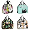 Sac à lunch pour chats, enfants mignons enfants réutilisables pour le compagnon de déjeuner sac à lunch isolée ào la boîte à lunch fuite craiseur avec poche frt pour filles garçons 95gu #