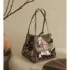 Small Group Portable Woven Bag for Women 2023, New Minimalist Bucket Bag, High-end Wing Underarm Shoulder