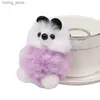 Keychains en peluche 1pc mignon mini panda peluche pendentif peluche jouet pendant car couverture clés accessoires y240415