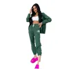 Dames Tweede stuk broek Nieuw merk voor trainingspakken Casual Fashion Girls Gedrukt tweedelig Jogger Set Jacket Toevoegen Pant Ladies Tracksuit Swe OT7AK