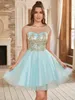 Misshow Summer Mini Beach Lace Kleid für Frauen sexy Illusion Tüll kurze weibliche Kleider Abend Prom Party Vestidos cotto 240416
