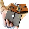 FI Cow Leather Card Bag Women Busin Card Holder With Belt Large Capacity Small Credit Card Busin Plånbok A9M5#