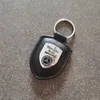 Echte lederen zinklegering Auto sleutelhanger auto Logo Keychains Case FOB Shell Holder voor Mercedes Benz AMG Keyrings