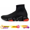 Darmowa wysyłka Designerskie Skarpetki Buty do biegania platforma męska męska błyszcząca prędkość dzianiny 2.0 1.0 Trener Triple Black White Master Emed Paris Boots Runner Sneakers