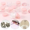 Bouteilles de rangement 5 / 10pcs Cosmetics Jar Boîte de maquillage Crème Nail Art Cosmetic Perle Pot Contauteur Round Bottle Portable Plastic Pink